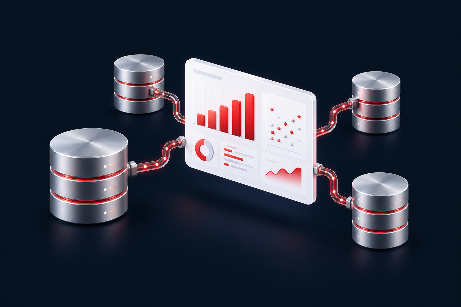 Connected data pipelines, storage systems, and analytics dashboards